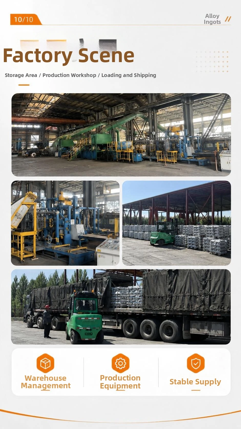 Aluminum ingot factory scene brochure page